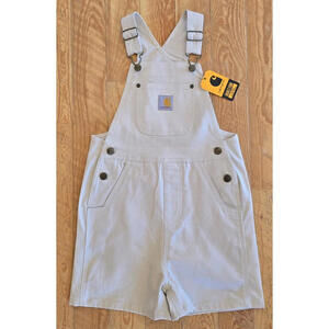Carhartt Kids Rugged Flex Canvas Bib Overalls Shorts 100% Cotton Size 8